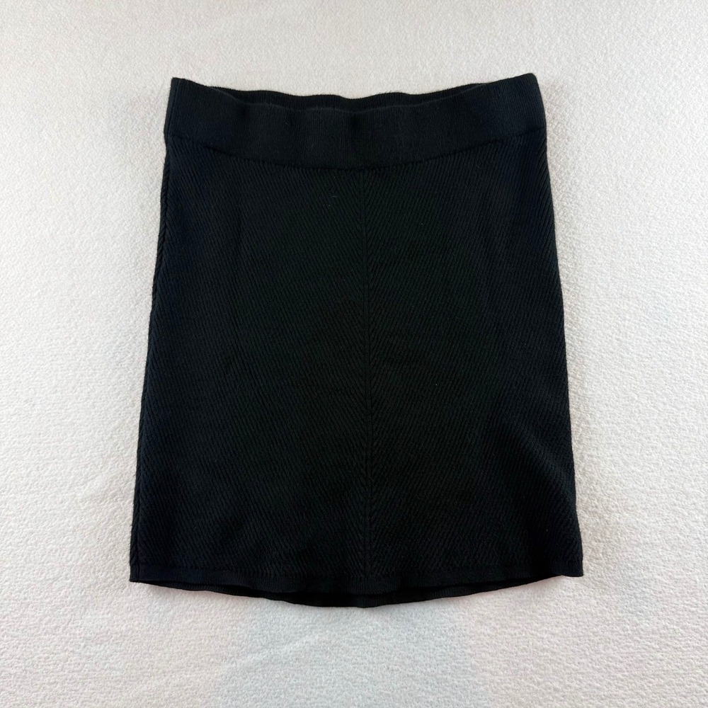 Abercrombie & Fitch Womens Black Chevron Ribbed Knit Mini Skirt Size S